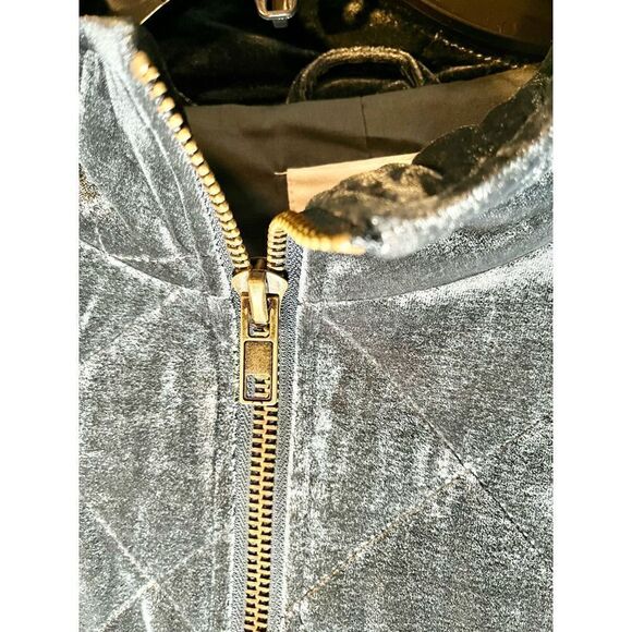 Avec Les Fils Box Quilt Charcoal Navy Oversize Jacket - Picture 8 of 10